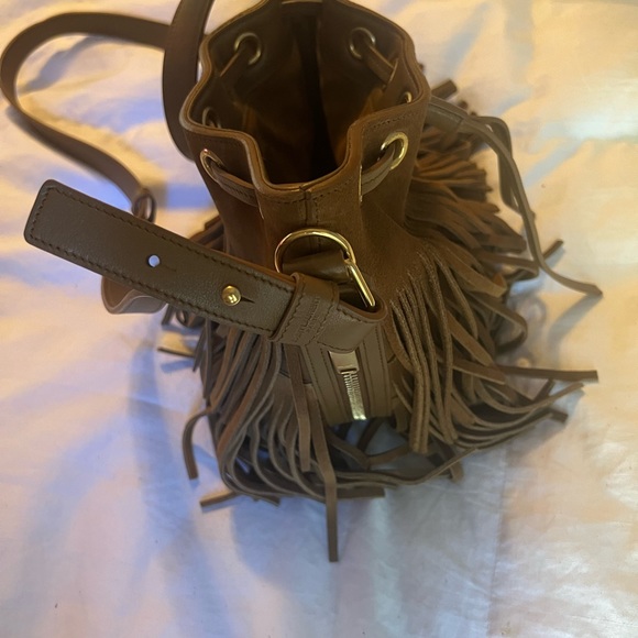 New without Tags Saint Laurent Mini Bucket Bag with Fringe - Picture 11 of 11